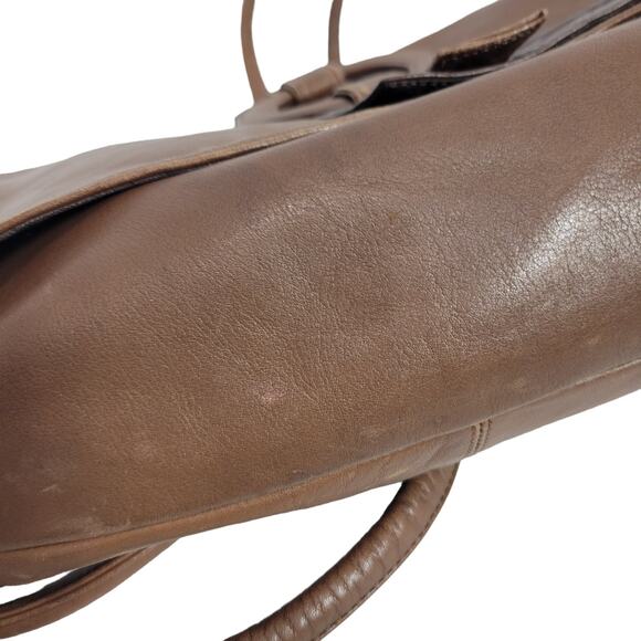 Leather Messenger Bag Vintage Brown Patchwork Pieced Shoulder Crossbody Slouchy - Picture 5 of 16